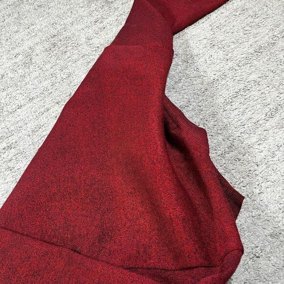 Vintage 90s Inserch 3D Textured Knit Zip Up Red Congo Style Sweater - Picture 5 of 7